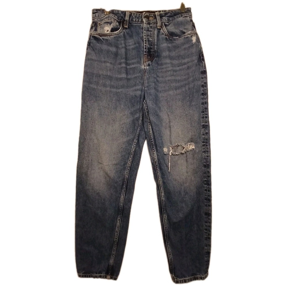 Vero Moda Jeans Womens 28 High Rise Mom Fit Distressed‎ Ripped Tapered Denim